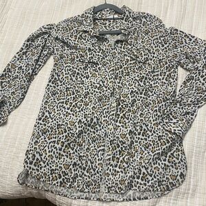 Leopard Print Gap Long Sleeve Blouse